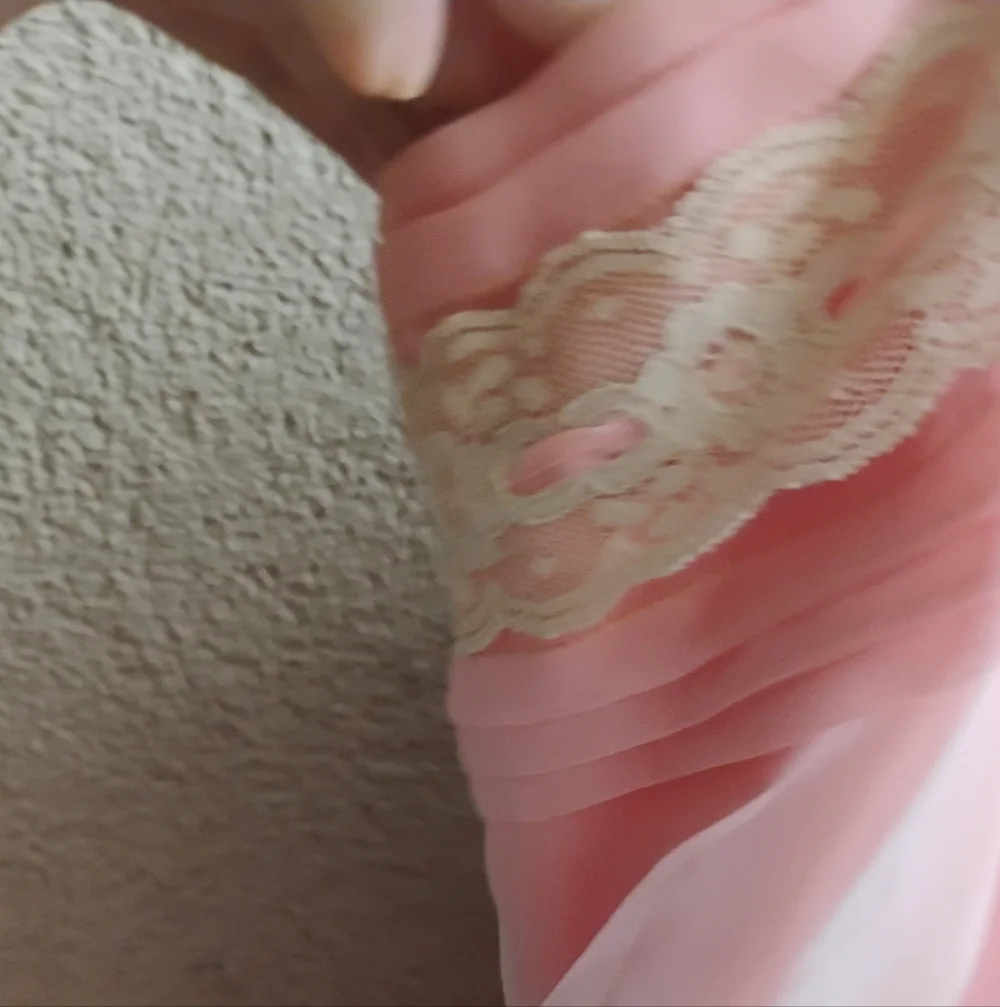 Vintage 1970s Coquette Spaghetti Strap Lace Ribbon Maxi Dress - Picture 3 of 7